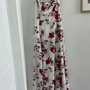 Floral Maxi Dress in Red and White
